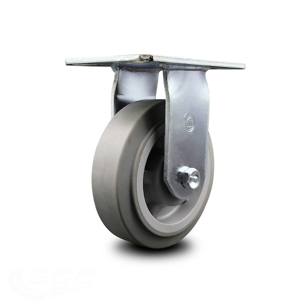 6 Inch Heavy Duty Thermoplastic Rubber Rigid Caster with Roller Bearing SCC
